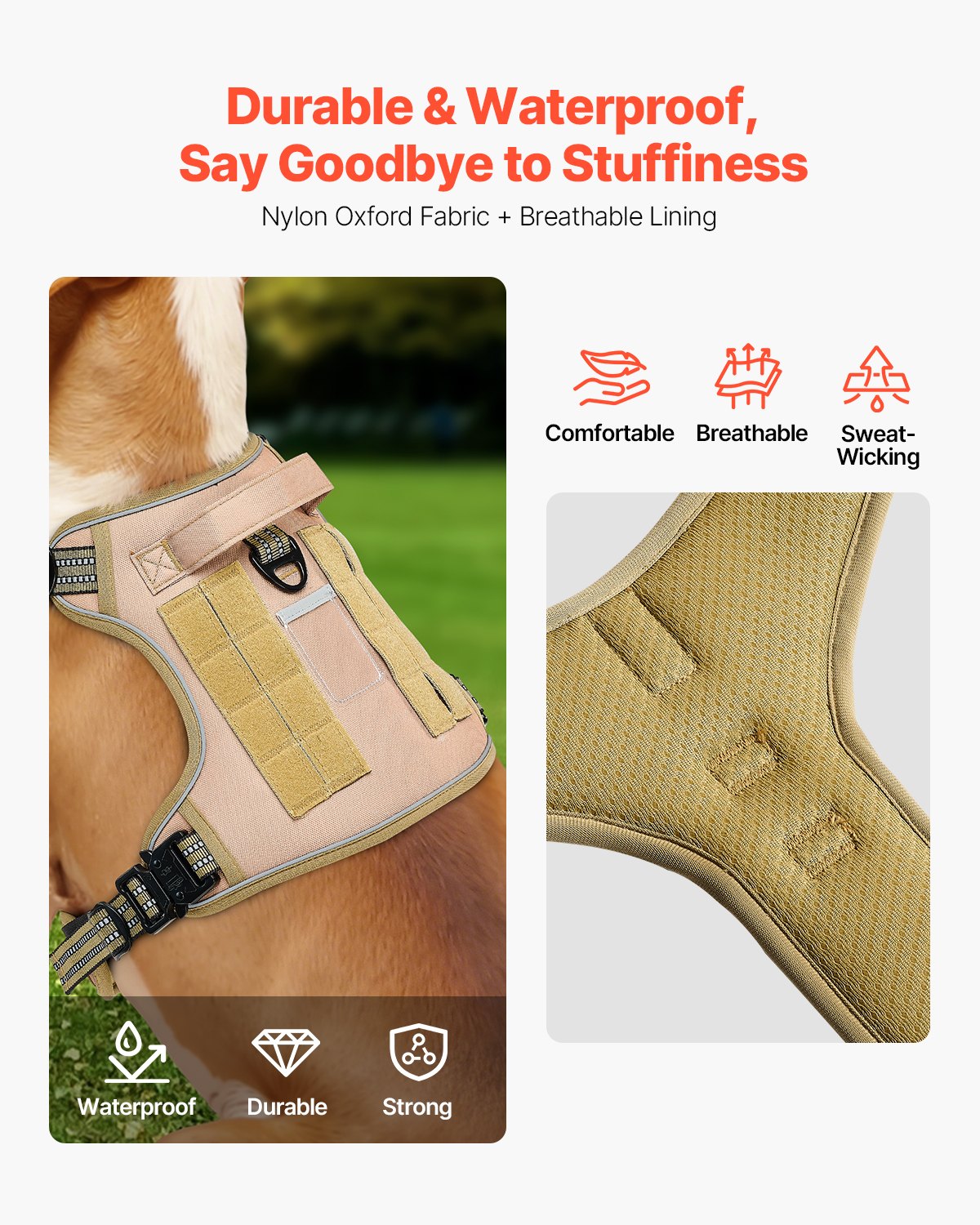 Dog Harness For Large Dogs No Pull Tactical Dog Harness Adjustable